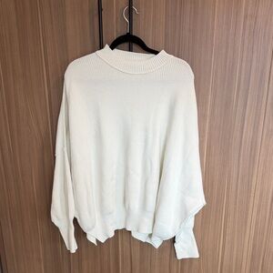 Free People Cream Cowl Neck Sweater
